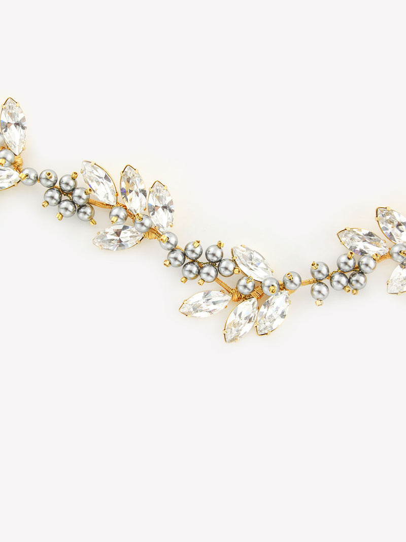 Detailbild: Haarschmuck "Aria" in gold mit Swarovski-Kristallen von Kokoro Berlin