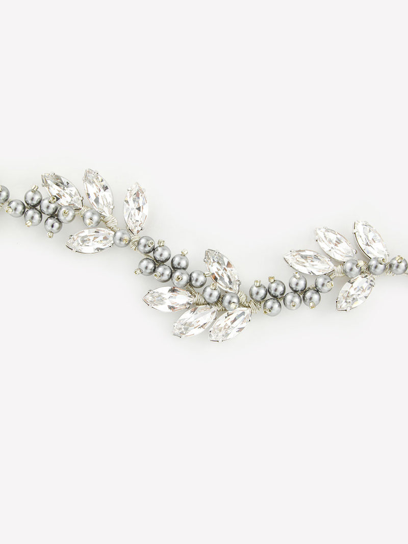 Detailbild: Haarschmuck "Aria" in silber mit Swarovski-Kristallen von Kokoro Berlin