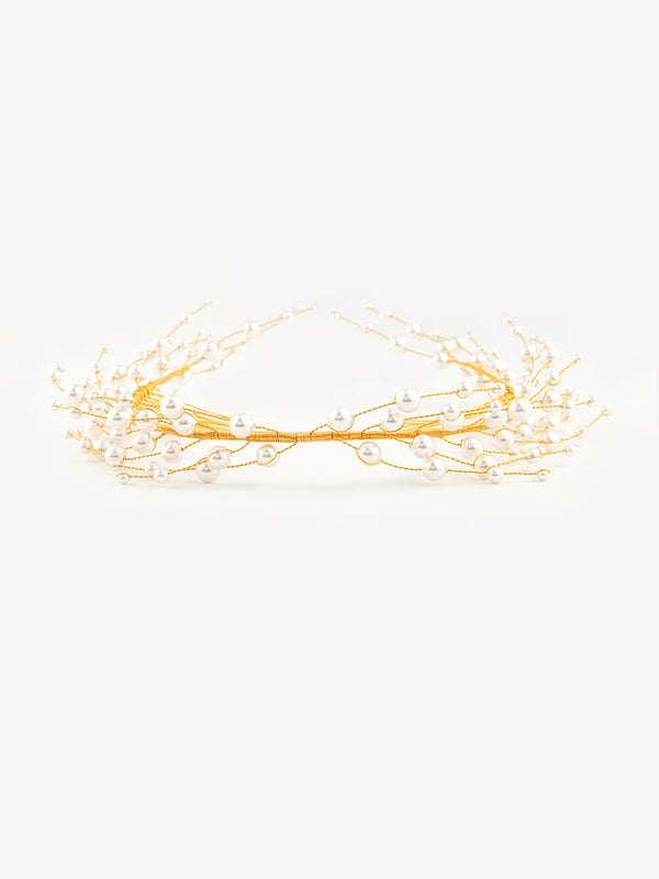 Perlenhaarkranz "Athena" in gold von Kokoro Berlin
